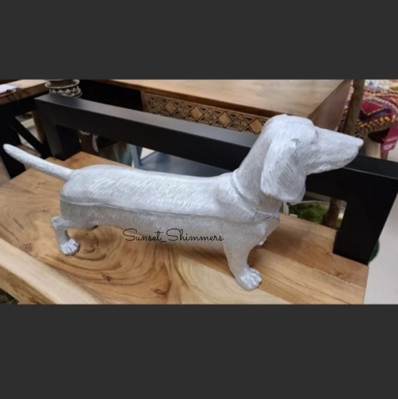 Doxie DACHSHUND DOG Resin Statue Figurine candy Bowl trinket Storage STASH BOX - Picture 6 of 8